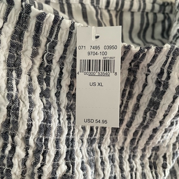 Aerie Strapless Blue and White Striped Jumpsuit - Picture 3 of 5